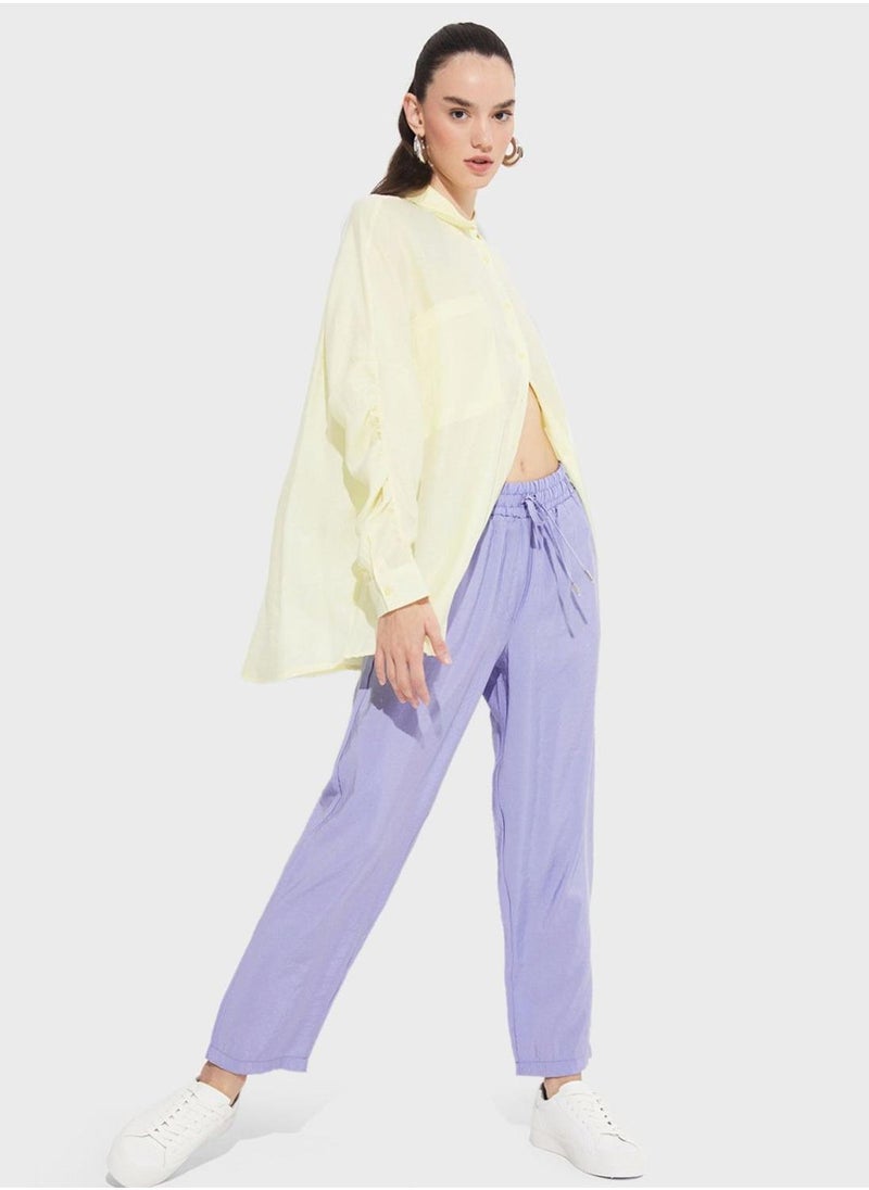 JUNE Ruffle Detailed Button Down Shirt - Image 5