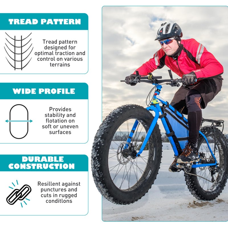BALINGE E Bike Fat tire 20 x 4 2 Pack Heavy Duty High-Performance Wear-Resistant E-Bike Mountain Snow Bike Tire ï¼ŒFat Bike Tiresï¼Œ20x4.0 Fat tireï¼ŒBlackï¼Œ2 Tires 2 Tubes 2 levers - Image 3