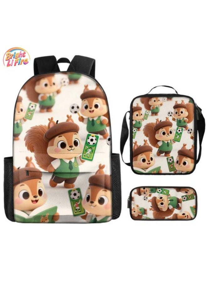 Bright Li Fire Fashion is unlimited! Cartoon bag three-piece set, suitable for a variety of scenes for students and teenagers (available for students, children, friends on outings, mountain climbing, school, etc.) - 54 - Image 1