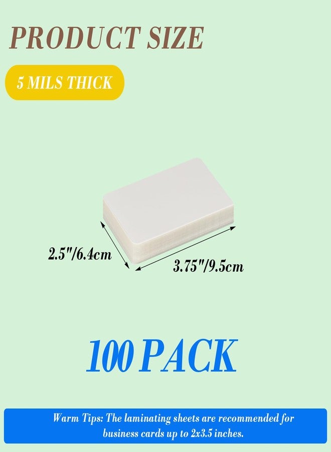 HORLIMER 100 Pack 2x3.5 Laminating Sheets, Clear Thermal Laminating Pouches 2.5 x 3.75 for Laminator, 5 Mil - Image 2