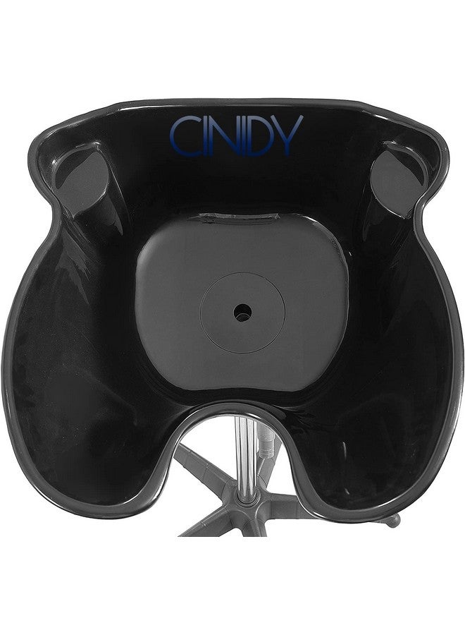 CINIDY Hair Washing Sink, Portable Height Adjustable Salon Deep Shampoo Basin Sink Hair Washing Bowl with Drain Hose for Home Barber Shop Beauty Salon Spa Equipment (Black basin) - Image 4