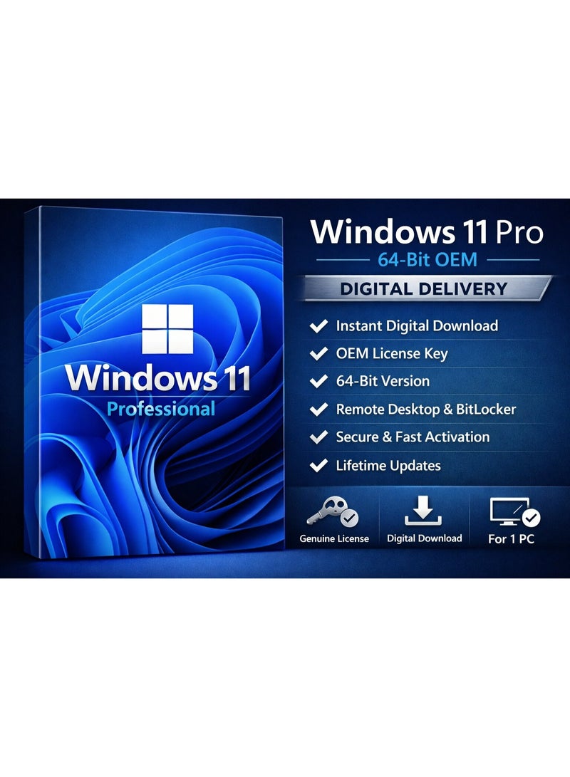 مايكروسوفت ويندوز 11 بروفيشنال 64 بت OEM | تسليم رقمي - Image 2