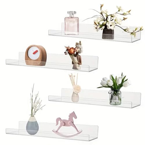 JDEA WallMounted Acrylic Shelves Suitable for WallMounted Display Rack Storage Rack Suitable for Childrens Bookshelf Room Wall Decoration Bedroom Kitchen Living Room 2 10 - Image 3