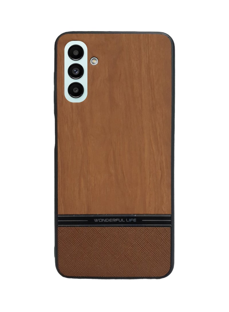 Elmo3Ezz Luxury Shockproof Tpu Grain Leather Case Cover For Samsung Galaxy A13 5G (brown)
