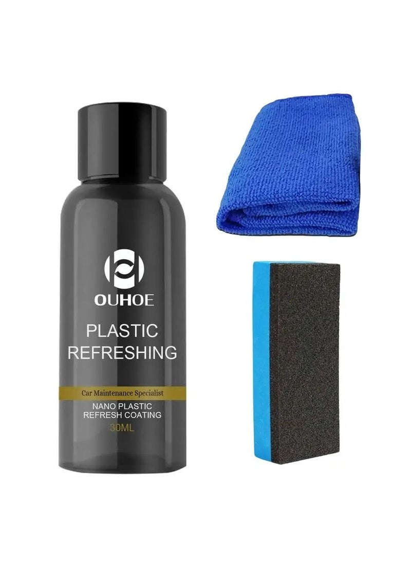 OUHOE Car Plastic Parts Refurbish Agent, Quick Car Plastic Restorer Cream, Plastic Revitalizing Coating Agent,  Automotive Plastic Retreading Agent For Car Interior Cleaning, (OUHOE Set D 30ml)  - Image 1