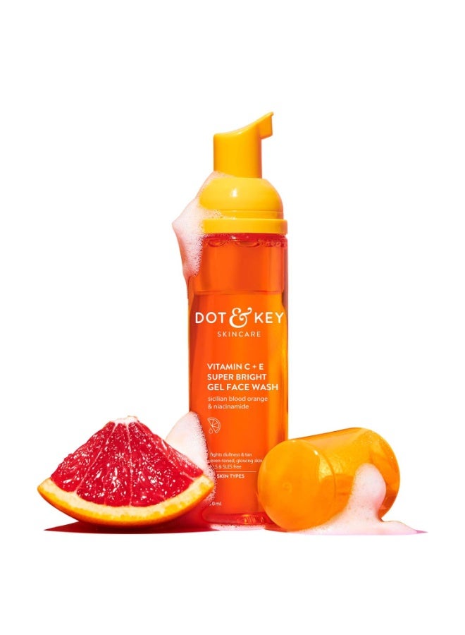 Dot & Key Vitamin C Super Bright Foaming Face Wash For Dull Pigmented Skin|with Triple Vitamin C, blood Orange Papaya | sulphate Free | for All Skin Types | for Women Men | travel Edition - 80ml - Image 1