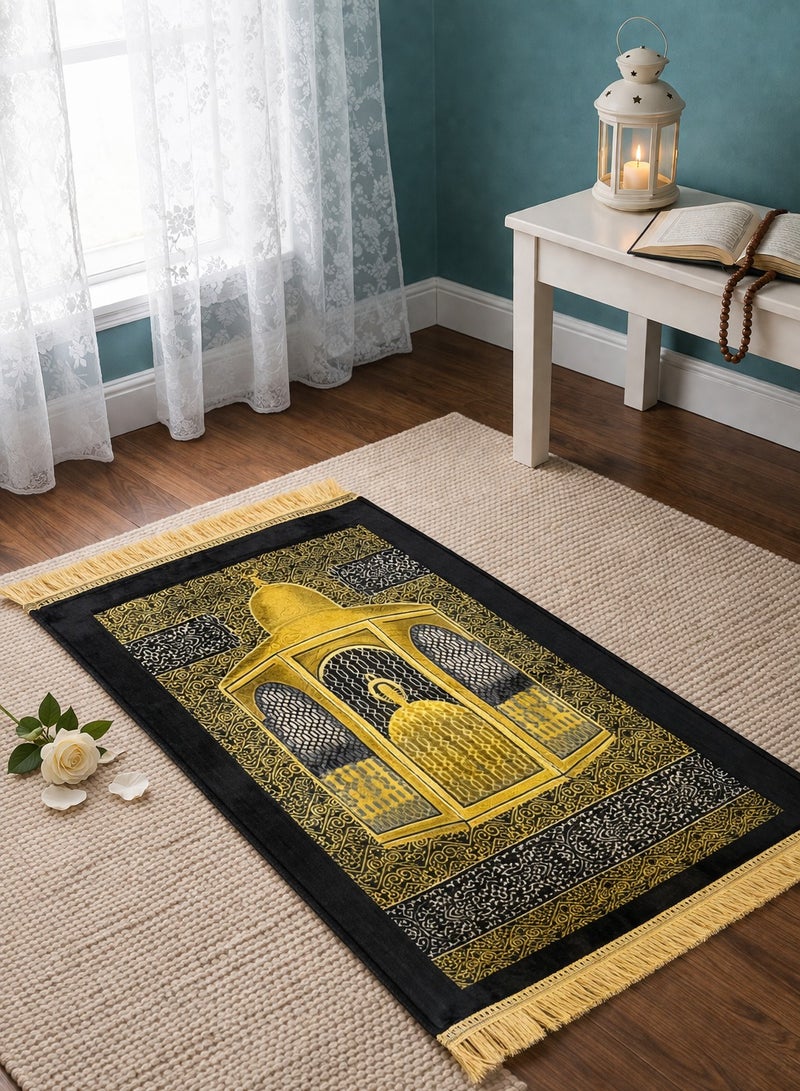 فرزدق سجادة صلاة بنقش مقام ابراهيم بخامة قطنية وبطانة مريحة. - Image 1