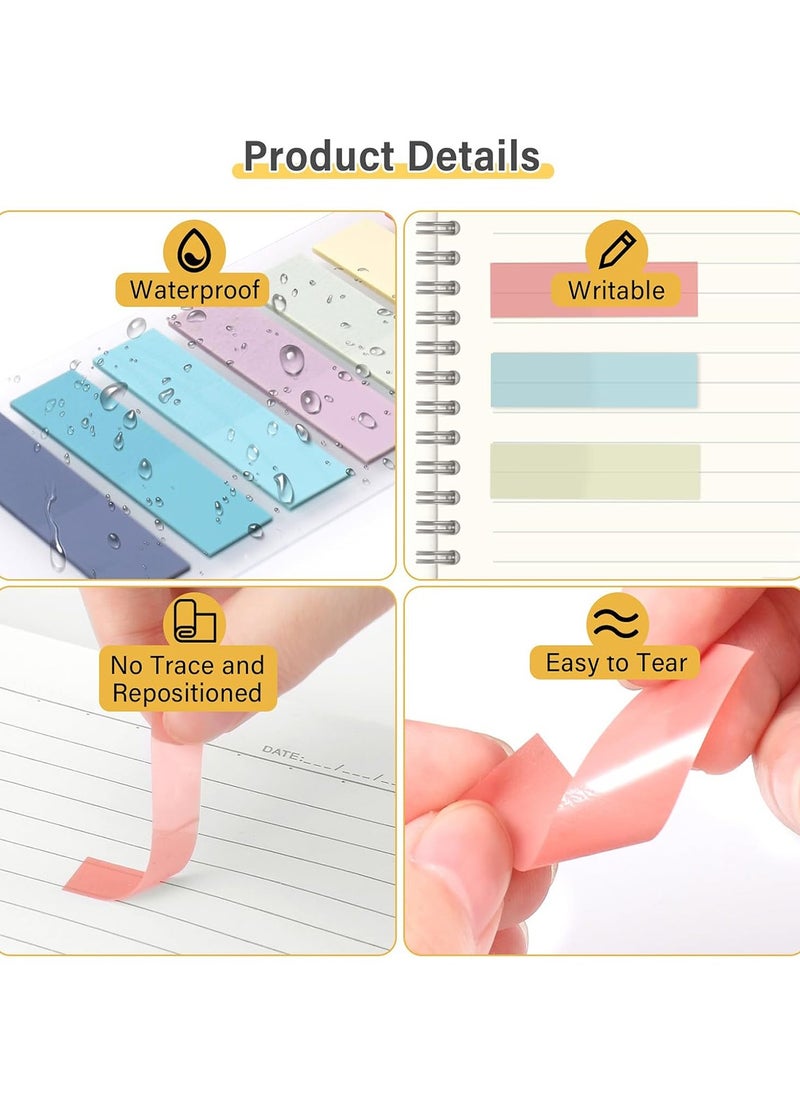 GoodTool - 1200 Pcs Sticky Tabs Page Markers Morandi Sticky Note Tabs Colored And Transparent Sticky Notes Page Tabs Book Marker for Office School Reading Highlights Classifying - Image 1