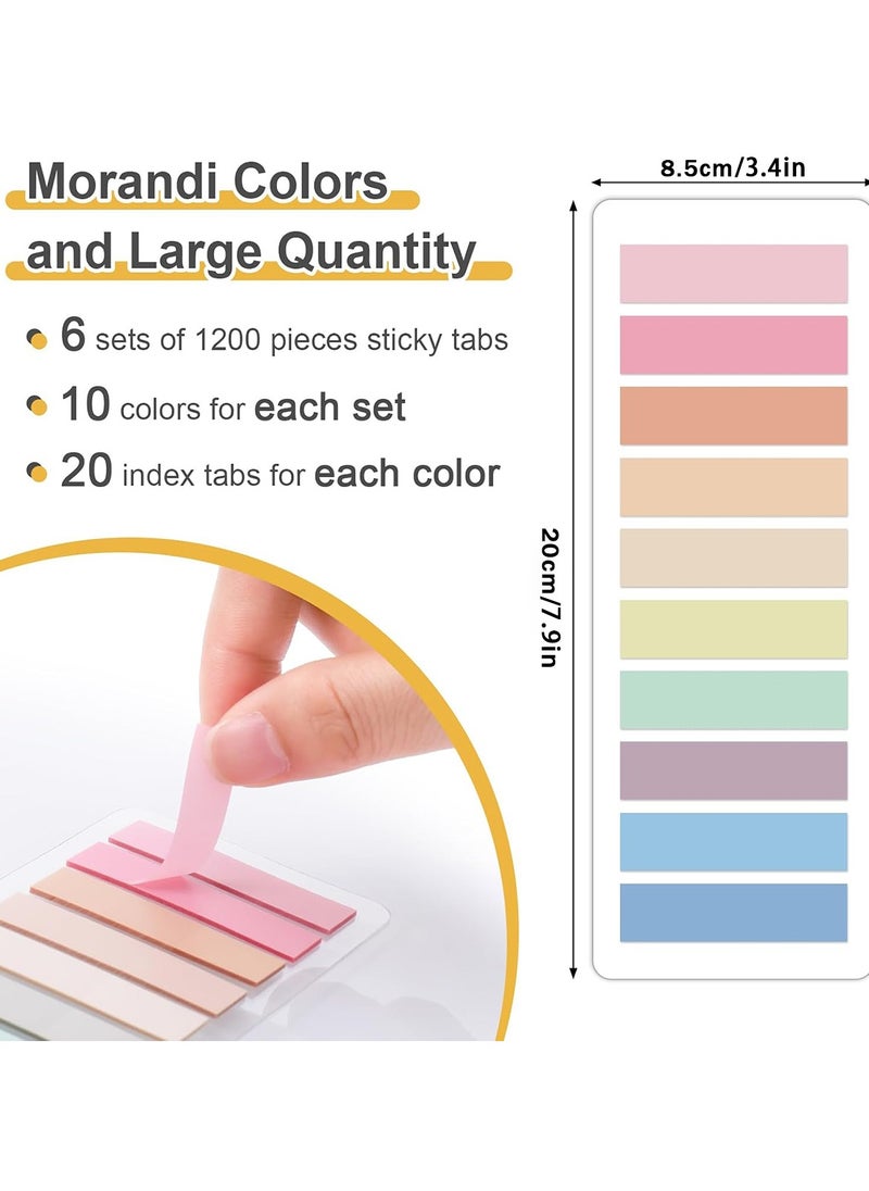 GoodTool - 1200 Pcs Sticky Tabs Page Markers Morandi Sticky Note Tabs Colored And Transparent Sticky Notes Page Tabs Book Marker for Office School Reading Highlights Classifying - Image 1