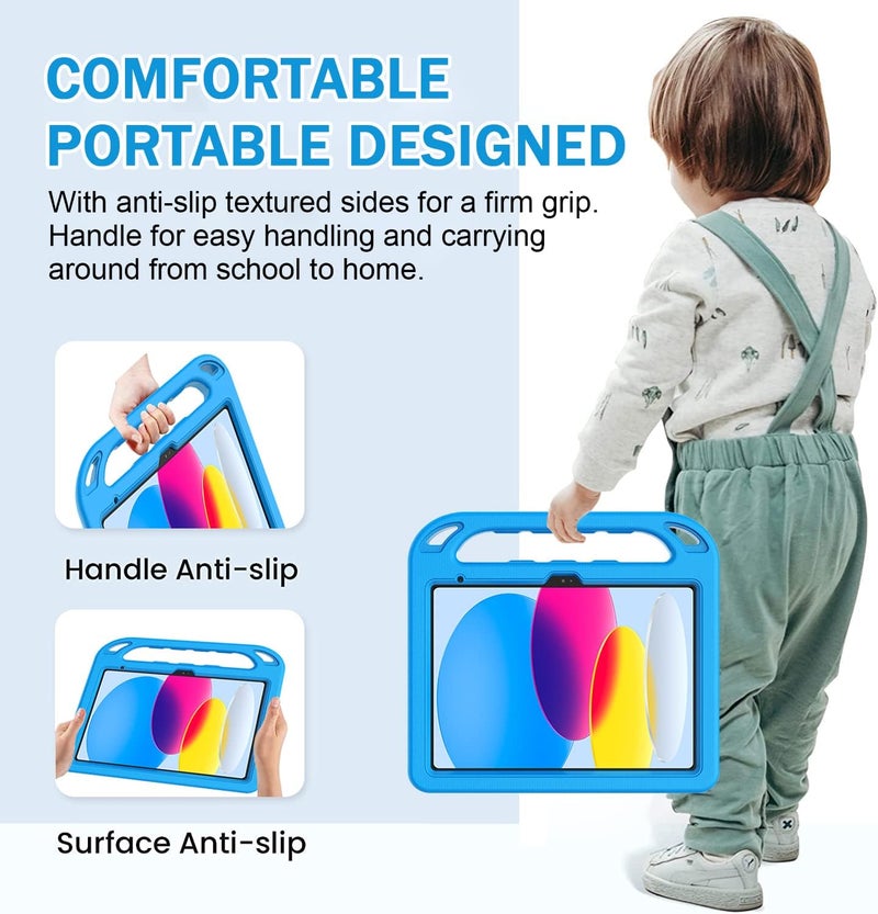 BMOUO Kids iPad Case for 11th & 10th Generation - Black and Turquoise... - Image 4