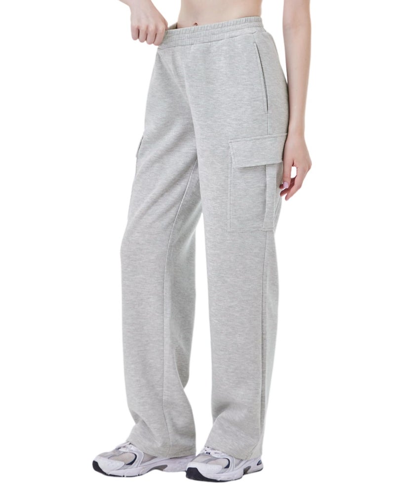 TTZ Womenâ€™s Tall Cargo Sweatpants 32"/34" Inseam Extra Long Soft Stretch Lounge Pants for Tall Women Light Grey - Image 2