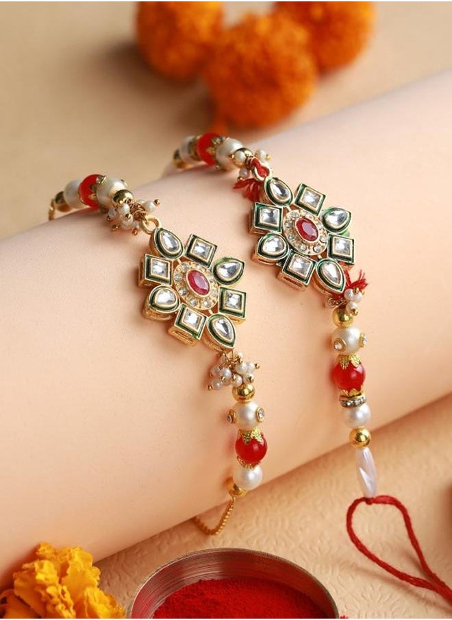 Priyaasi Tie-Ups Women Multicolour Rakhi with pattern and secured with Tie-Ups closure and styled in ideal for moments — exude elegance in every glance.  - Image 2