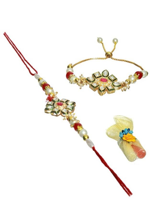 Priyaasi Tie-Ups Women Multicolour Rakhi with pattern and secured with Tie-Ups closure and styled in ideal for moments — exude elegance in every glance.  - Image 3