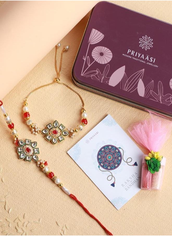Priyaasi Tie-Ups Women Multicolour Rakhi with pattern and secured with Tie-Ups closure and styled in ideal for moments — exude elegance in every glance.  - Image 1