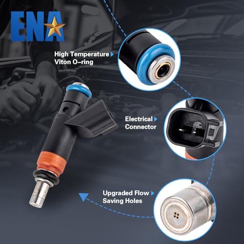 ENA 4 Holes Fuel Injectors Compatible with Dodge Challenger Charger Jeep Grand Cherokee Commander Ram 1500 Chrysler 300 57L 61L 2008 2009 2010 2011 2012 Replacement for FJ732 05037479AA Set of 8 - Image 3
