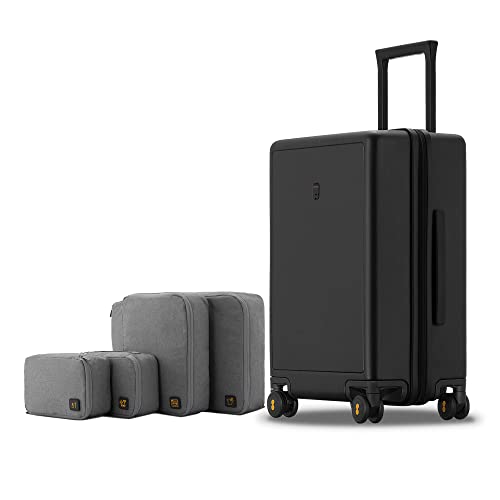 LEVEL8 Elegance Carry-on Suitcase, 20 Inch Carry on Luggage, Hardside Large Suitcases with Wheels, Tavel Bag with Tsa Lock, Black - Image 1