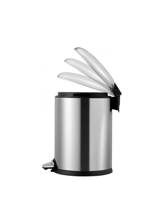 Pedal stainless steel dust bin 5L with Soft close lid, stainless steel - Image 2