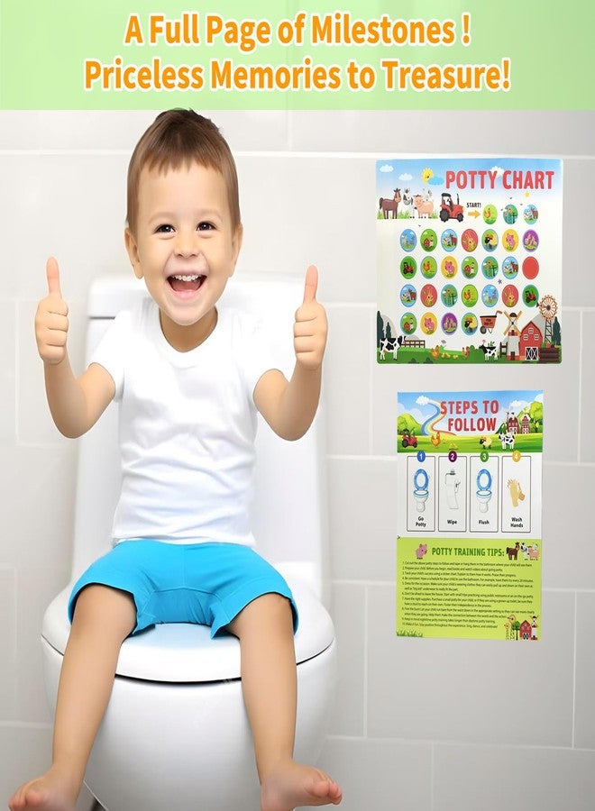 TSBSHum 18-Piece Potty Training Chart,Potty Training Sticker Chart for Boys,Made of Waterproof Paper,Helps Toddler Kids Learn Toilet Independence with Reward Stickers (Farm Themed) - Image 3