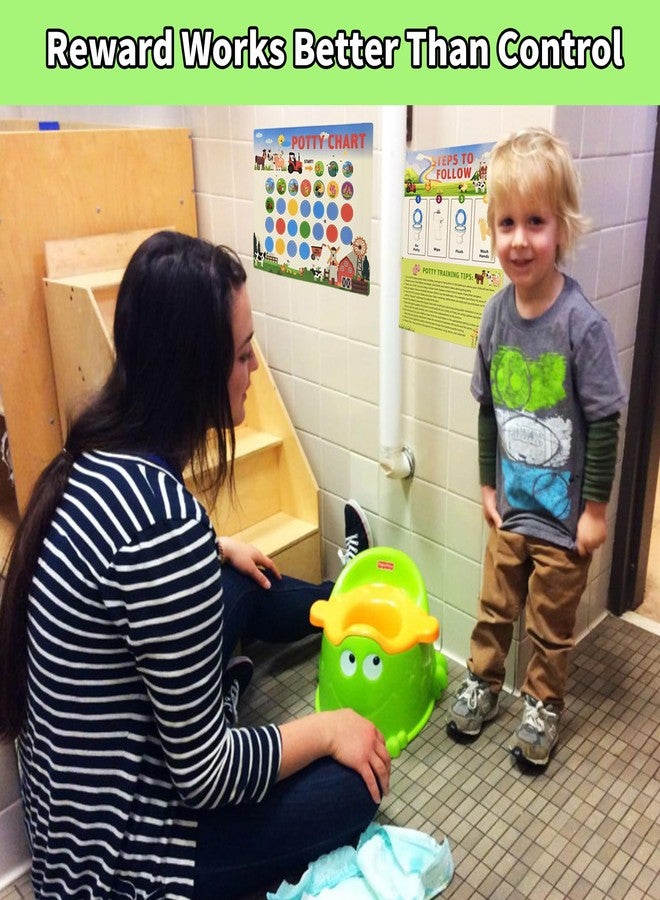 TSBSHum 18-Piece Potty Training Chart,Potty Training Sticker Chart for Boys,Made of Waterproof Paper,Helps Toddler Kids Learn Toilet Independence with Reward Stickers (Farm Themed) - Image 2