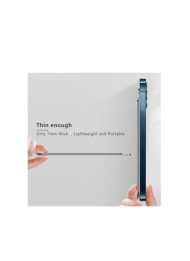 OUYoo - OUYoo Foldable Cell Phone Stand Holder Aluminum Adjustable Height Nonslip Adhesive Portable Cellphone Cradle for Desk Office Table Home Travel Mobile Smartphone Compatible with tablets（Gray） - Image 1