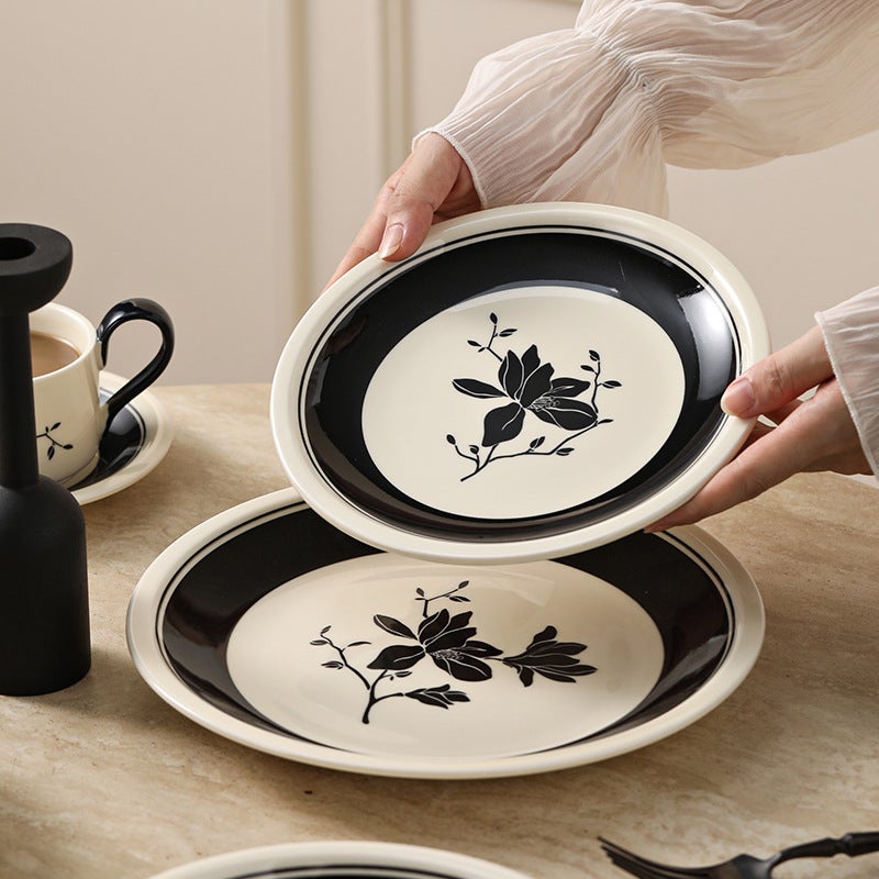 High-Looking Mid-Century Style Tableware Bowls And Plates Set Underglaze Color Plates Dinner Plates Ceramic Dishes Household Soup Bowls Eating Bowls - Image 4
