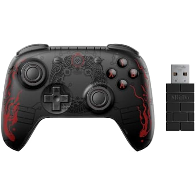 8BITDO ULTIMATE 2C WIRELESS CONTROLLER FOR WINDOWS PC AND ANDROID, WITH HALL EFFECT JOYSTICKS AND HALL TRIGGERS, 1000HZ POLLING RATE, AND REMAPPABLE L4/R4 BUMPERS - BLACK MYTH: WUKONG - Image 1