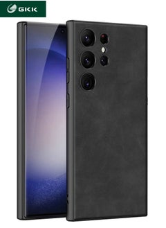 GKK Samsung Galaxy S23 Ultra Case, Plain Leather Frosted Soft Phone Case, Premium Protective Cover, Skin Feeling Protective Case, Drop-Proof Cover, Shockproof, Anti-Yellowing, Anti-Scratch, Black  - Image 1