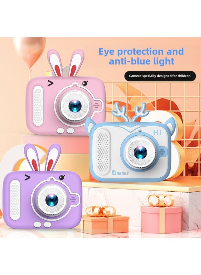X900 Children's Camera HD Mini Digital Camera Can Take Pictures Video Small SLR Gift Toys-Color:High-definition Deer Blue And White (front And Back Double Photo)  - Image 2