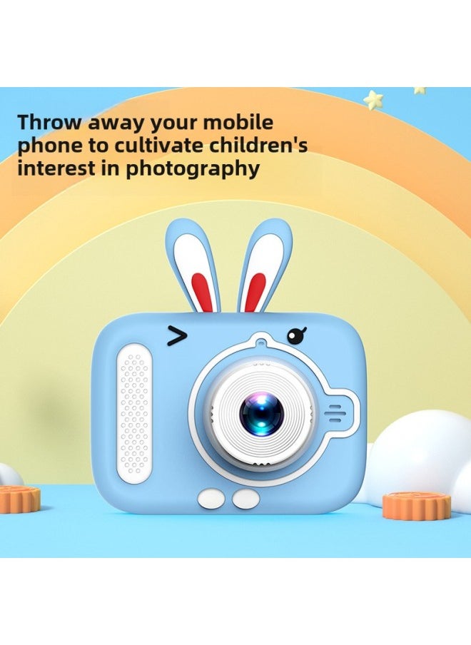 X900 Children's Camera HD Mini Digital Camera Can Take Pictures Video Small SLR Gift Toys-Color:High-definition Deer Blue And White (front And Back Double Photo)  - Image 4