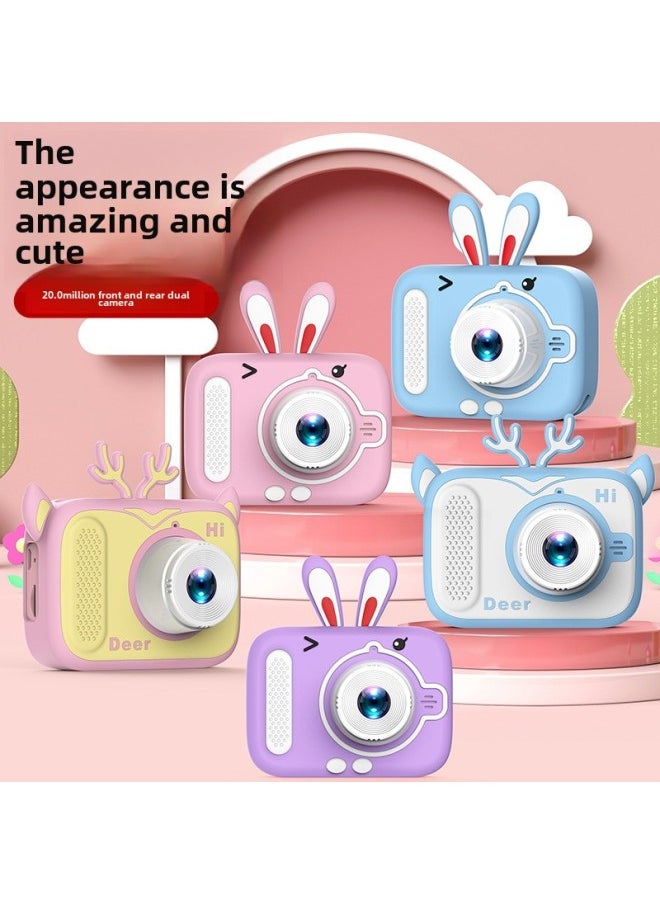 X900 Children's Camera HD Mini Digital Camera Can Take Pictures Video Small SLR Gift Toys-Color:High-definition Deer Blue And White (front And Back Double Photo)  - Image 3