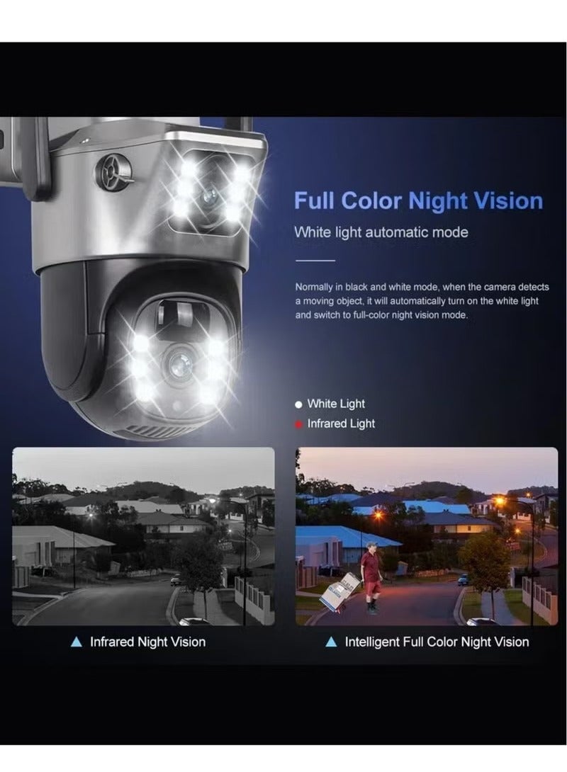 Generic 4K 8MP Solar Camera 4G Sim PTZ Cameras Outdoor Dual Lens IP Camara Solar Panel CCTV Security Built in Battery PIR Cam (With 64GB SD Card)  - Image 2