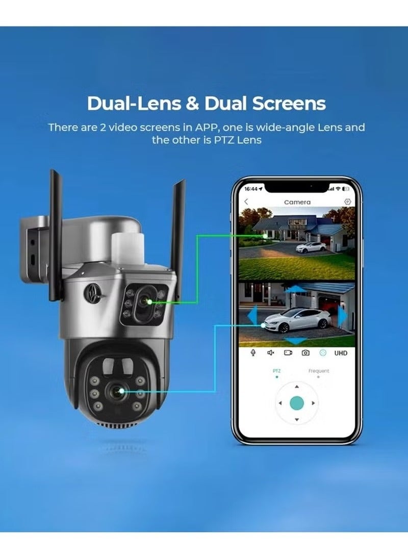 Generic 4K 8MP Solar Camera 4G Sim PTZ Cameras Outdoor Dual Lens IP Camara Solar Panel CCTV Security Built in Battery PIR Cam (With 64GB SD Card)  - Image 5