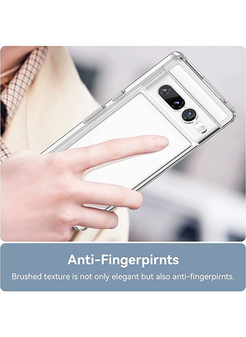 Generic - متوافق مع هاتف Pixel 7 Pro ويدعم الشحن اللاسلكي، حافظة هاتف شفافة مضادة لبصمات الأصابع ومضادة للصدمات (شفاف) - Image 1