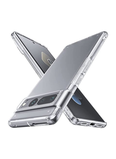 Compatible with Pixel 7 Pro Supports Wireless Charging, Translucent Anti Fingerprint Slim Fit Shockproof Protective Phone Case (Clear)