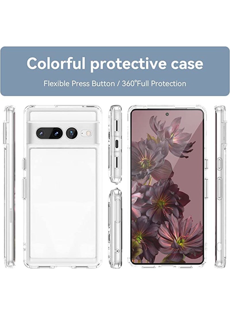 Generic - متوافق مع هاتف Pixel 7 Pro ويدعم الشحن اللاسلكي، حافظة هاتف شفافة مضادة لبصمات الأصابع ومضادة للصدمات (شفاف) - Image 1