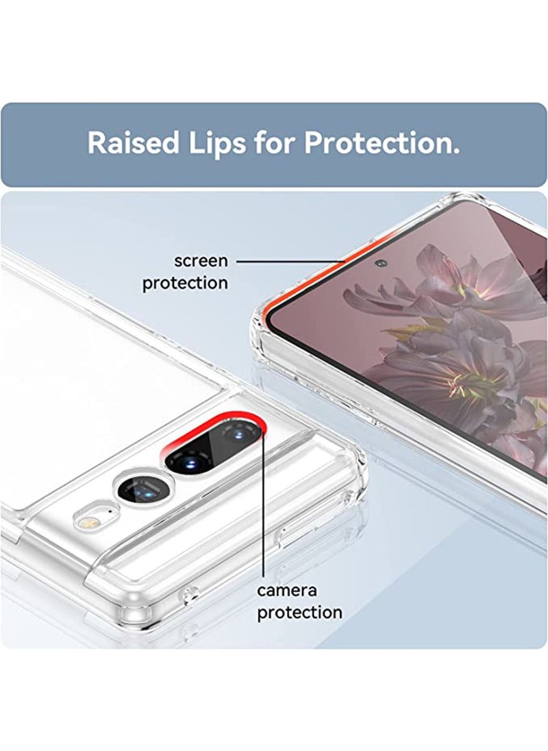 Generic - متوافق مع هاتف Pixel 7 Pro ويدعم الشحن اللاسلكي، حافظة هاتف شفافة مضادة لبصمات الأصابع ومضادة للصدمات (شفاف) - Image 1