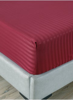 LUNA Home Fitted sheet with elastic corner 160*200 + 30 cm with 2 pillow cases, bedsheet set of 3 piece queen size, red.  - Image 3
