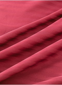 LUNA Home Fitted sheet with elastic corner 160*200 + 30 cm with 2 pillow cases, bedsheet set of 3 piece queen size, red.  - Image 4