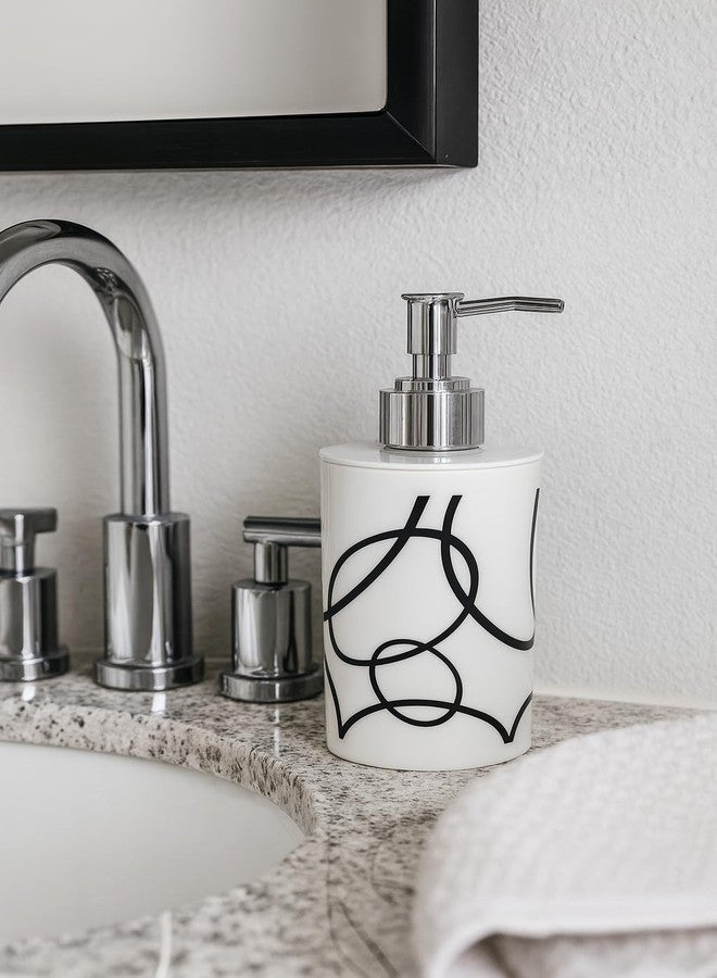 Bigining™ Soap Dispenser Bottle Set with Pump for Handwash - Pack of 3 (350ml Each) | White Plastic Body with Chrome Finish Top | Refillable Bathroom & Kitchen Sink Liquid Soap Dispensers - Image 2