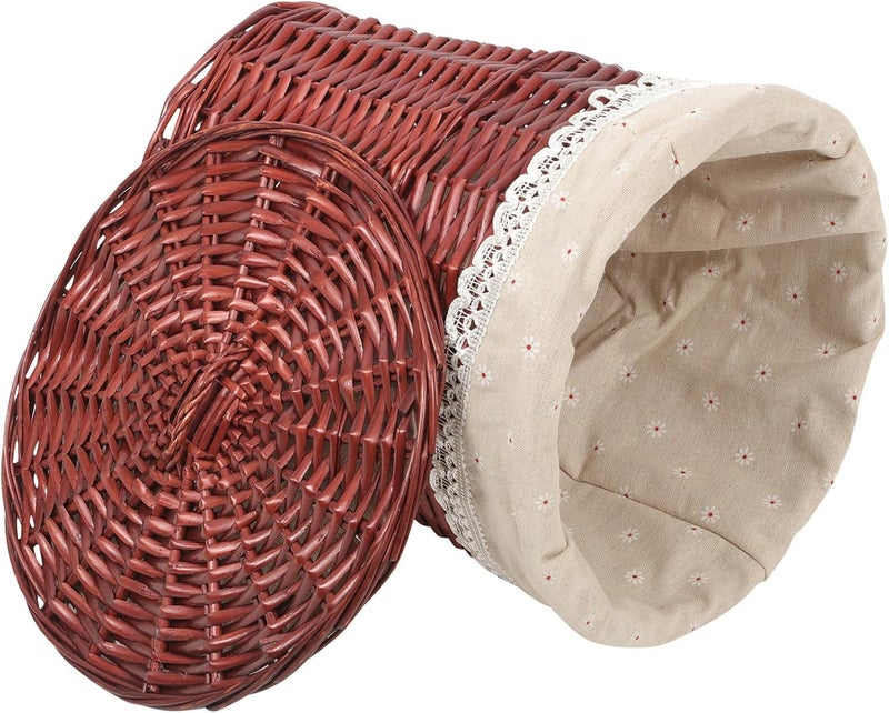 Woven Rattan Laundry Hamper with Lid Large Capacity Sundries Storage Basket for Clothes Towels Home Organization - Image 1