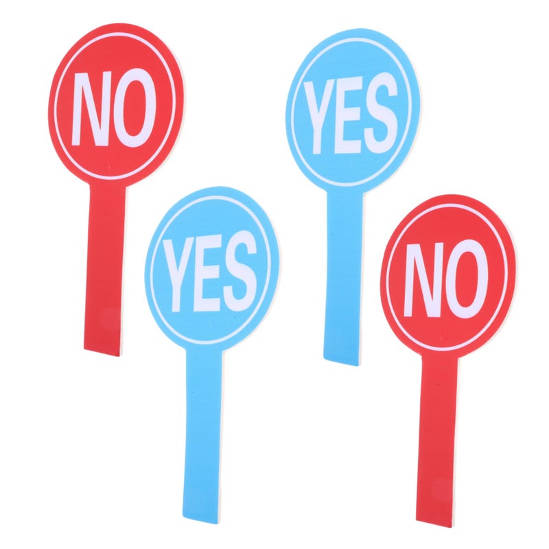 Voting Paddles Set of 4 Reusable Yes No Foam Boards for Classroom Indoor Outdoor Use - Image 2