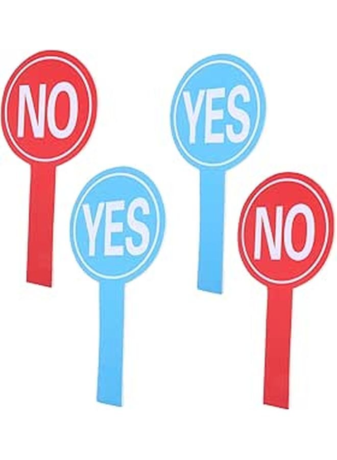 Voting Paddles Set of 4 Reusable Yes No Foam Boards for Classroom Indoor Outdoor Use - Image 1