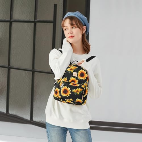 Cusangel Small Backpack Purse for Women, Mini Backpack Purse for Women Girls, Sunflower Backpack for Birthday Day Mothers Day Gifts etc,Fashion Ladies Shoulder Bag with Water Bottle Pockets - Image 2