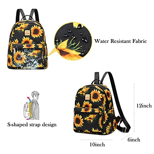Cusangel Small Backpack Purse for Women, Mini Backpack Purse for Women Girls, Sunflower Backpack for Birthday Day Mothers Day Gifts etc,Fashion Ladies Shoulder Bag with Water Bottle Pockets - Image 5
