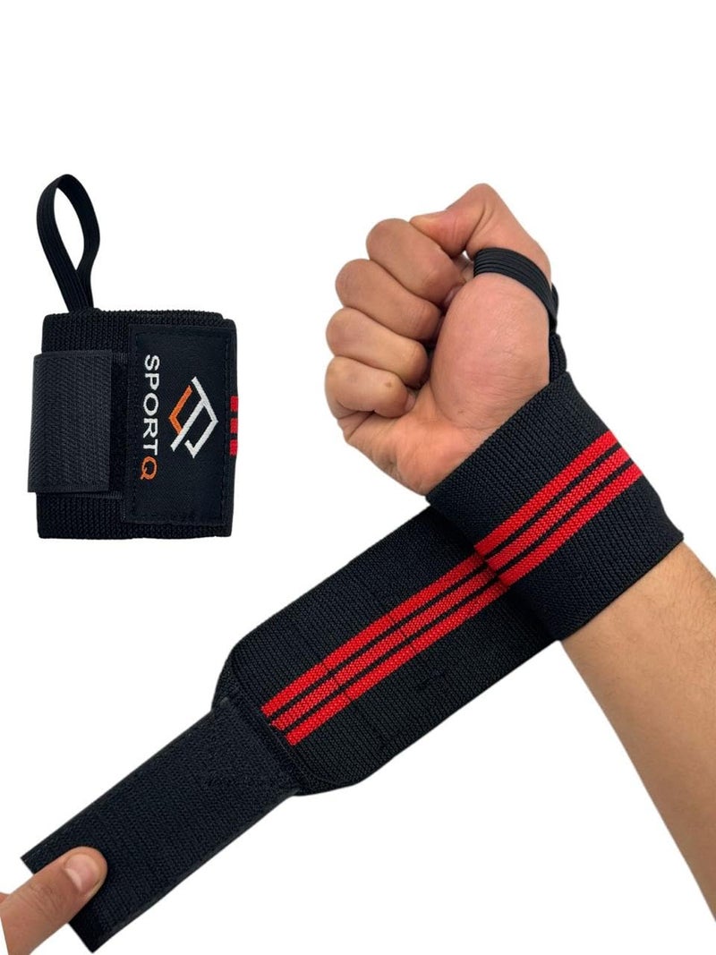 SportQUltra Strength Stretch Wrist Wrap with Reinforced Thumb Loop and Lifting Wraps for Wrist Support for Weightlifting Bodybuilding Strength Training - Image 1
