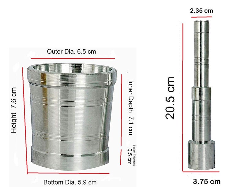 Duodeno Aluminium Okhali MasherAmam DastaKhal BattaSota For Food Mashing With Lighter And Knife In Home Kitchen - Image 2