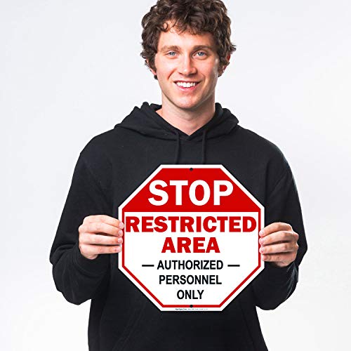Sigo Signs Restricted Area Sign Authorized Personnel Only, Do Enter Sign, 12x12 Inches, Rust Free .040 Aluminum, Fade Resistant, Made in USA - Image 2
