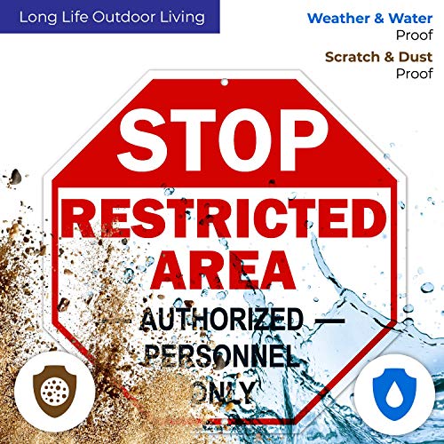 Sigo Signs Restricted Area Sign Authorized Personnel Only, Do Enter Sign, 12x12 Inches, Rust Free .040 Aluminum, Fade Resistant, Made in USA - Image 5