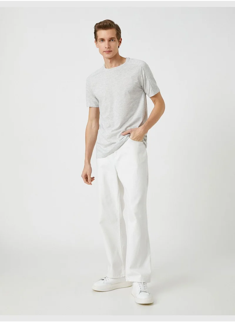 كوتون Crew Neck T-Shirt Short Sleeve Slim Fit