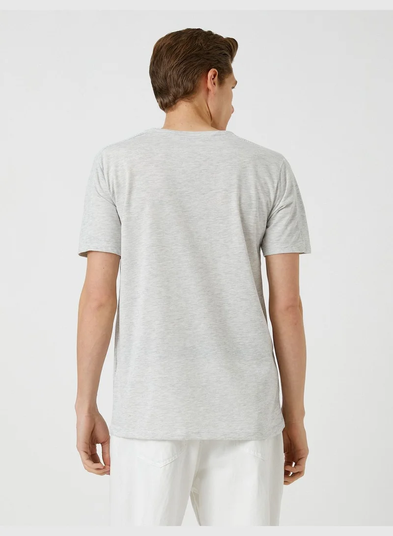 KOTON Crew Neck T-Shirt Short Sleeve Slim Fit